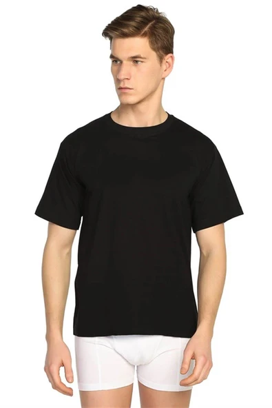 Sedef Yıldızı Erkek Penye Sıfır Yaka Renkli Fanila Atlet 1008 - 6 Adet  Siyah 2XL ürün görseli 1