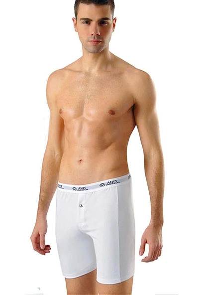 Anıt 1114 Erkek Likralı Uzun Boxer - 3 Adet  Beyaz XL ürün görseli 1