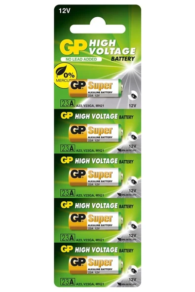 GP 23A-C5 23A 12V Alkalin Spesifik 5'li Paket Pil Kumanda ürün görseli 1