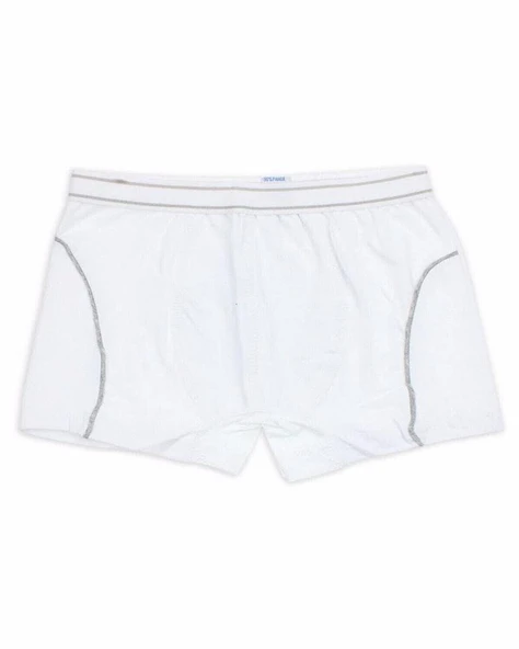 TUTKU 0133 ERKEK ÇOCUK LİKRALI BOXER 6 Adet   Beyaz 5 (9-10 YAŞ) ürün görseli 1
