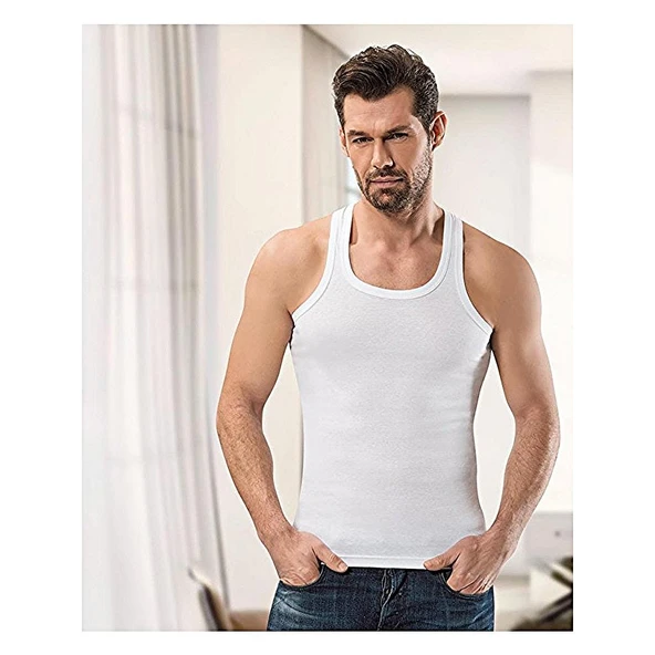 Anıt 1106 Erkek Ribana Spor Atlet Renkli 6'Lı   Beyaz L ürün görseli 1