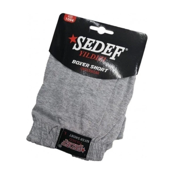 Sedef Yıldızı Erkek Düğmeli Penye Boxer 1094 - 6 Adet  M Gri ürün görseli 1