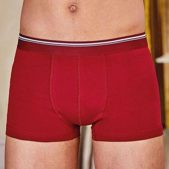 Berrak 1097 Likralı Erkek Boxer Paçalı Külot 6 Adet   Bordo S ürün görseli 1