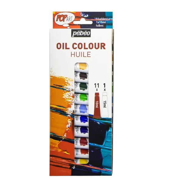 Pebeo Pop Art Yağlı Boya Seti 11x10ml + 15ml Beyaz 669600 ürün görseli 1