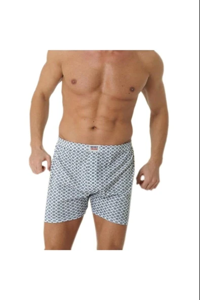 Sedef Yıldızı Erkek Desenli Penye Boxer 1012 - 6 Adet  M Karışık Renk ürün görseli 1