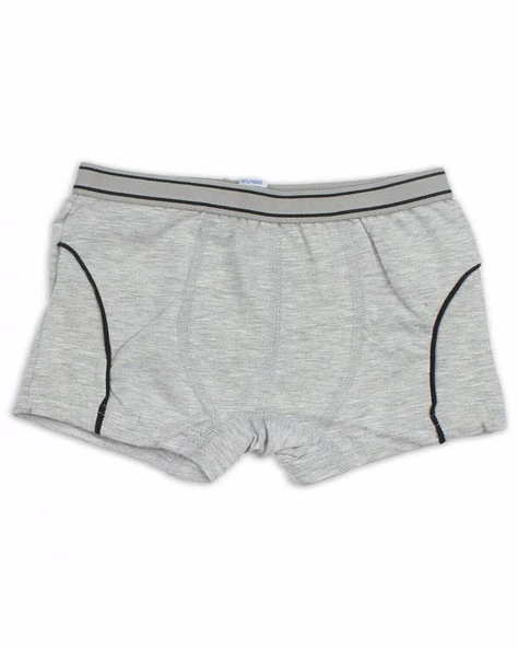 TUTKU 0133 ERKEK ÇOCUK LİKRALI BOXER 6 Adet   Gri 5 (9-10 YAŞ) ürün görseli 1