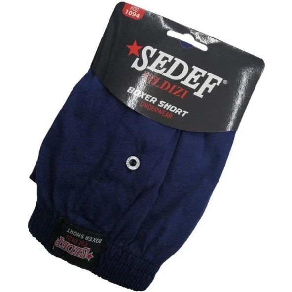 Sedef Yıldızı Erkek Düğmeli Penye Boxer 1094 - 6 Adet  M Lacivert ürün görseli 1