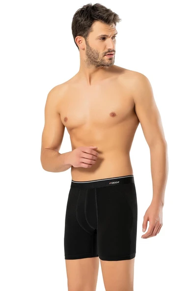 Erdem Erkek Pamuk Elastan Uzun Boxer 1470 - 3 Adet  Siyah 2XL ürün görseli 1
