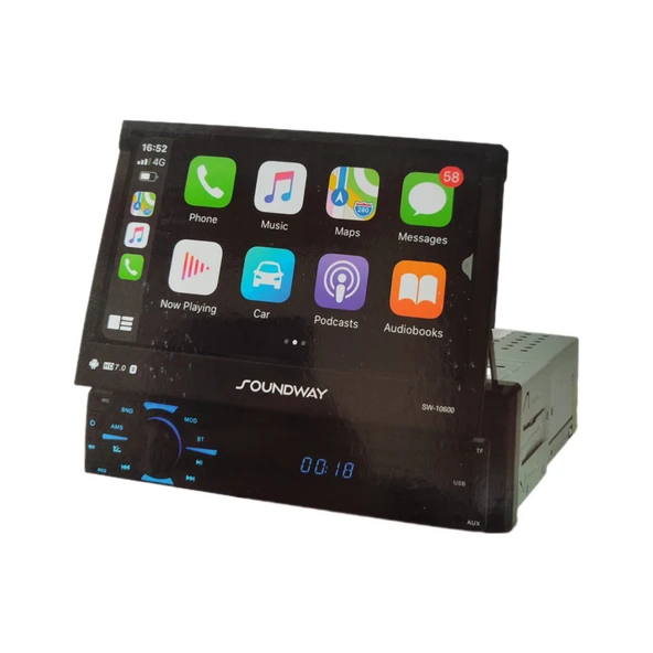 Soundway SW10600 Android Double Teyp 4+64GB USB/BT/IPS/GPS/WiFİ/Mirror Link/Android 14.0/Geri Görüş ürün görseli 1