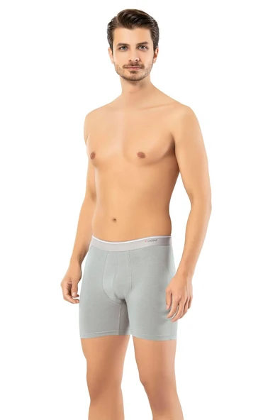 Erdem Erkek Pamuk Elastan Uzun Boxer 1470 - 6 Adet  M Gri ürün görseli 1
