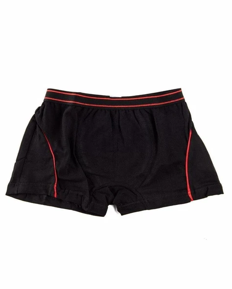 TUTKU 0133 ERKEK ÇOCUK LİKRALI BOXER 6 Adet   Siyah 4 (7-8 YAŞ) ürün görseli 1