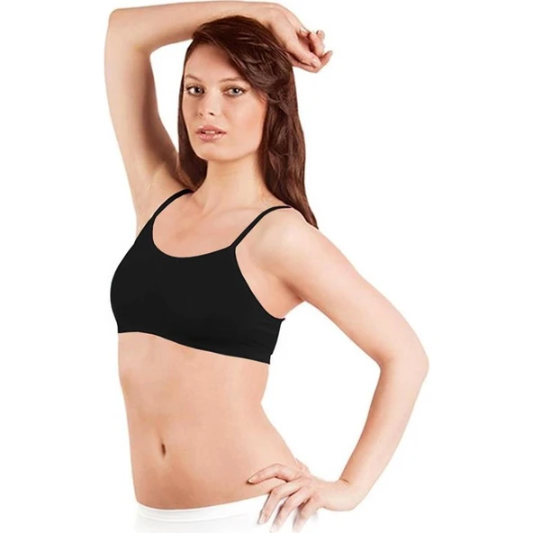 Elite Life Kadın Dikişsiz İnce Askılı  Büstiyer 3'Lü Paket -  851  Siyah L - XL ürün görseli 1