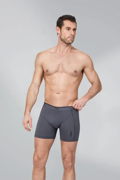 Namaldı Erkek Modal Likralı Biyeli Boxer 197 - 6 Adet  Füme S ürün görseli 1