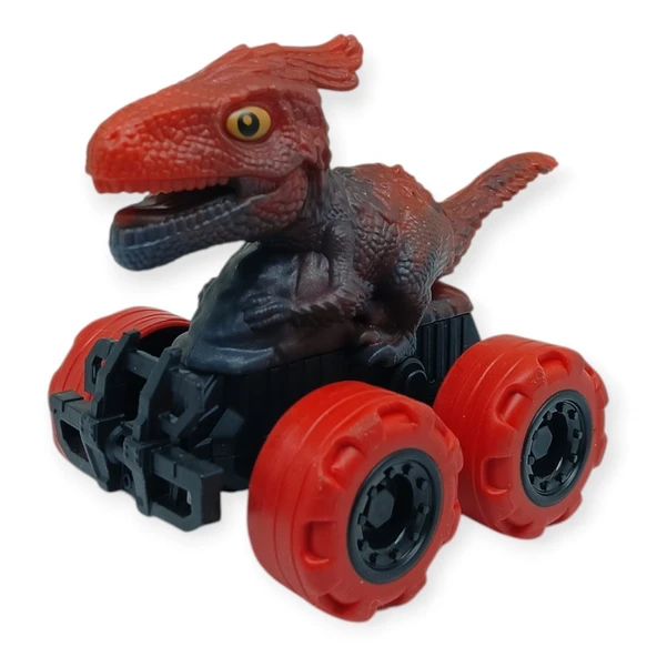 Sürtmeli Dinazor Arabalar 12 cm - H-20 - Kırmızı Parasaurolophus ürün görseli 1