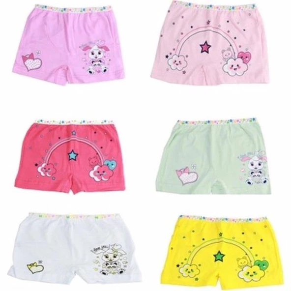 Tutku Kız Çocuk Boxer 12 Adet   Karışık Renk 5 (9-10 YAŞ) ürün görseli 1