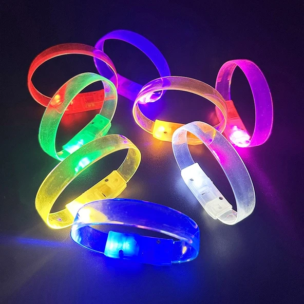 3 Modlu Pilli LED Işıklı Esnek Parti Bilekliği Mavi ürün görseli 1