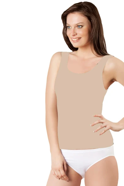 Elite Life 838 Kalın Askılı Uzun Kadın Atlet  Ten L - XL ürün görseli 1