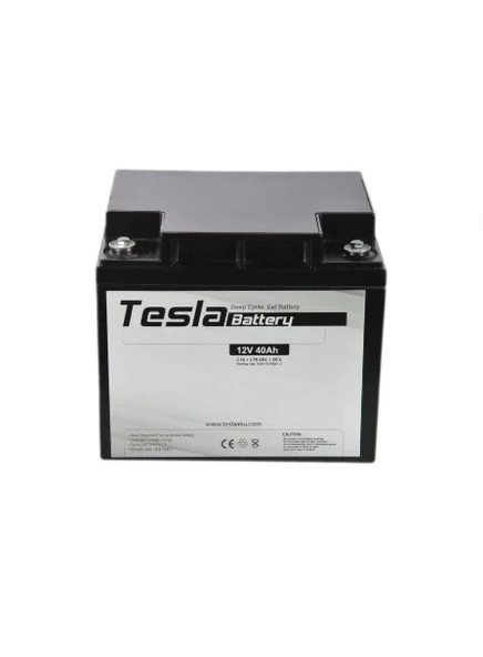 TESLA 12v 40ah Deep Cycle  Uyumlu Jel Akü (yeni Üretim) ürün görseli 1