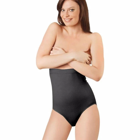 Elite Life 890 Dikişsiz Silikonlu Kadın Slip Korse  Siyah S - M ürün görseli 1