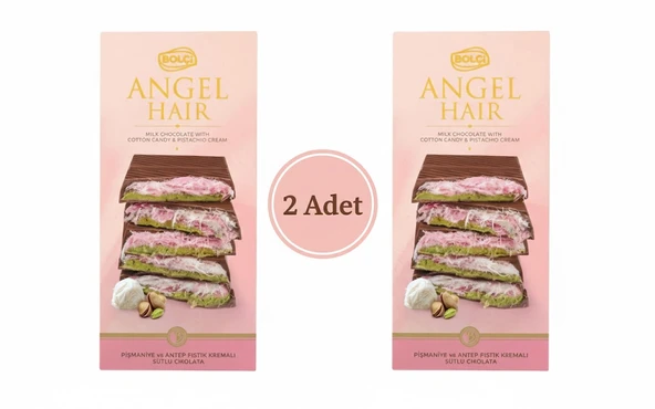 Bolçi Angel Hair Antep Fıstık Dolgulu ve Pişmaniyeli Sütlü Çikolata 170 g (2 ADET) ürün görseli 1