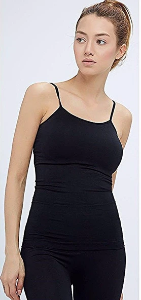 Elite Life Kadın İnce Askılı Uzun Atlet 3'Lü Paket -  846   Siyah L - XL ürün görseli 1