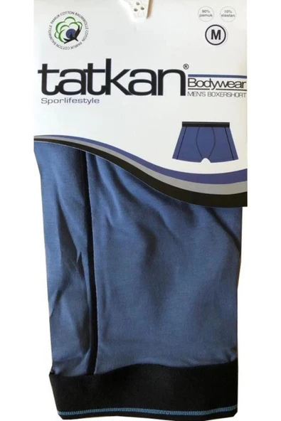 Tatkan Erkek Penye Biyeli Boxer - 3 Adet  M İndigo ürün görseli 1