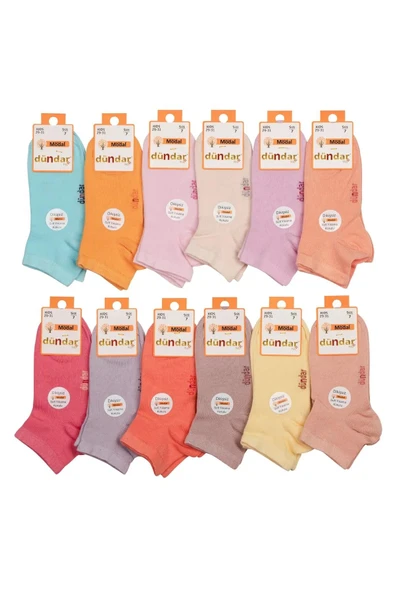 Dündar Kız Çocuk Modal Patik Dikişsiz Pastel Renk Çorap 8047-6 Adet  Karışık Renk 29-31 ürün görseli 1