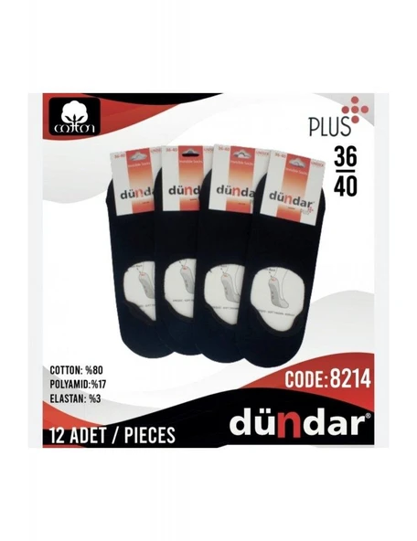Dündar Kadın Penye Babet Çorap - 12 Adet  Lacivert 36-40 ürün görseli 1