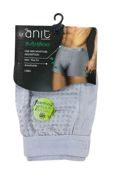Anıt Erkek Nefes Alan Bambu Likralı Boxer 1284 - 6 Adet   L Gri ürün görseli 1