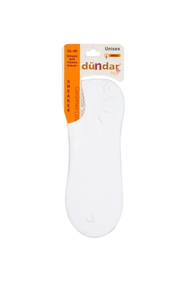 Dündar Kadın Modal Plus Pastel Renk Sneaker Çorap 6876 - 12 Adet  Beyaz 36-40 ürün görseli 1