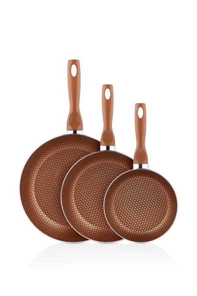papilla Desert 3lü 18-22-26 Cm Desenli Tava Seti, Bronz ürün görseli 1