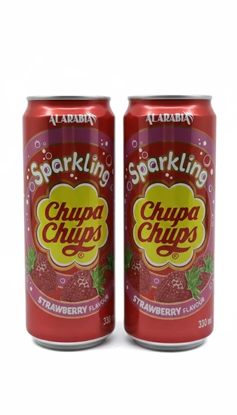 Chupa Chups Sparkling Strawberry Flavour - Çilek Aromalı Gazlı İçecek 330 ml (2 ADET) ürün görseli 1