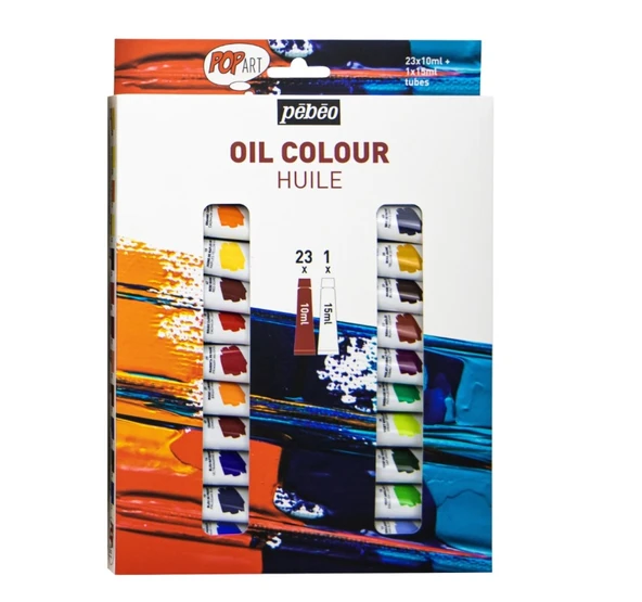 Pebeo Pop Art Yağlı Boya Seti 23x10ml + 15ml Beyaz 669620 ürün görseli 1