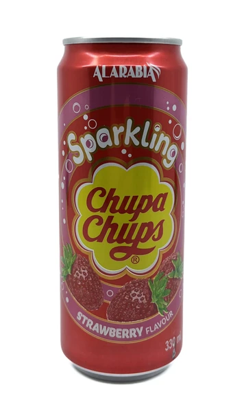 Chupa Chups Sparkling Strawberry Flavour - Çilek Aromalı Gazlı İçecek 330 ml ürün görseli 1