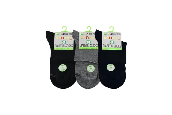 Dündar Kadın Unisex Bambu KONÇ Diyabetik Çorap 0614 - 6 Adet  Karışık Renk 36-40 ürün görseli 1