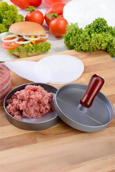 Bayev Hamburger Köfte Presi Pratik Köfte Yapma Aparatı - Köfte Kıyma Şekillendirici Press Kalıp ürün görseli 1
