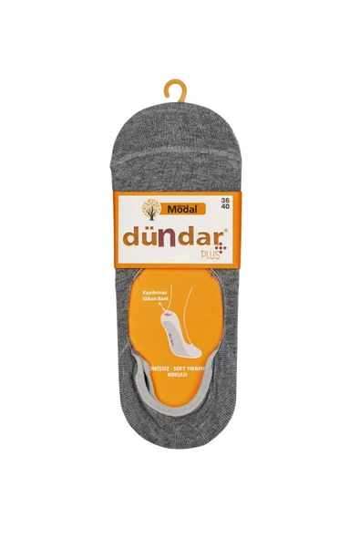Dündar Kadın Modal Babet Çorap 6913 - 6 Adet  Gri 36-40 ürün görseli 1