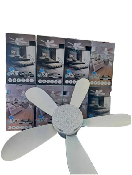 Tavan Vantilatörü 40w Beyaz / Günışığı Ledli E-27 Duy a Takılabilen 6 Kanatlı Kumandalı Vantilatör 80-265v ürün görseli 1