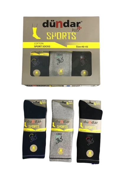 Dündar Erkek Plus Sports Tenis Taba Havlu Çorap - 6 Adet  Karışık Renk 40-45 ürün görseli 1