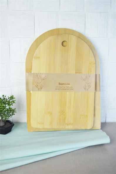 Bayev Bambu 700642 2'Li Kesme Tahtası Seti - 34x24 30x20 Kesim Tahtası ürün görseli 1