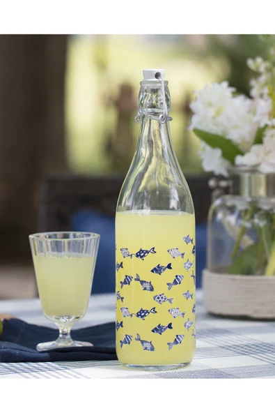 Fish Su Şişesi - Mavi / 1000 ml ürün görseli 1