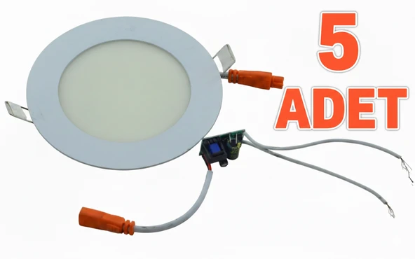 MiniSun 6W Slim LED Panel Armatür - 6500K Beyaz Işık - 5'li Paket (M1002) ürün görseli 1