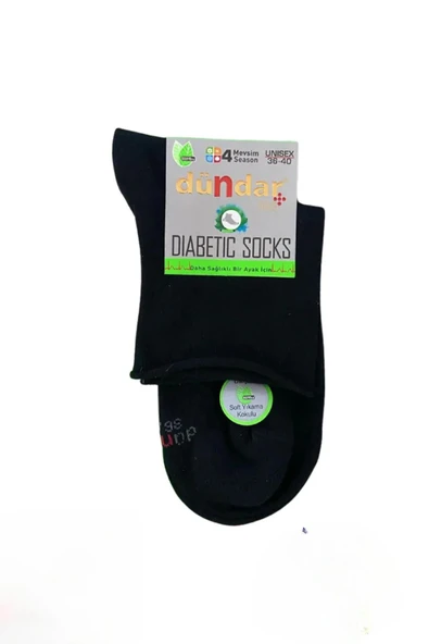 Dündar Kadın Unisex Bambu KONÇ Diyabetik Çorap 0614 - 6 Adet  Siyah 36-40 ürün görseli 1