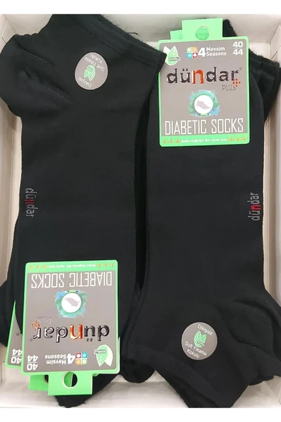 Dündar Erkek Bambu Plus Patik Diyabetik Çorap 5992 - 12 Adet   Siyah 40-44 ürün görseli 1