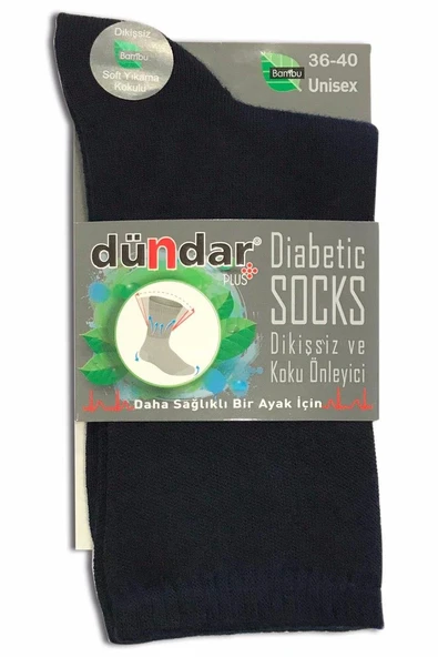 12 Adet Dündar Bayan Plus Bambu Diyabet Çorap  Siyah 36 - 40 - Resim 2