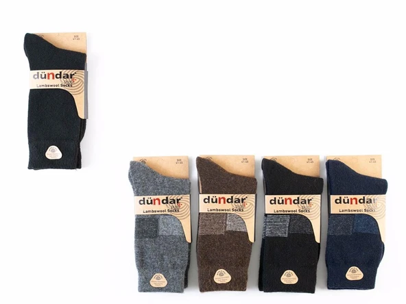 Dündar Erkek Plus Lambswool Yün Çorap 5909 - 12 Adet  Karışık Renk 41-45 ürün görseli 1