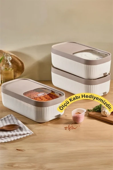 Bayev Apex 7.5 lt Çok Amaçlı Tahıl Erzak Bakliyat Kuru Gıda Kutusu Tekerlekli Saklama Kabı ürün görseli 1
