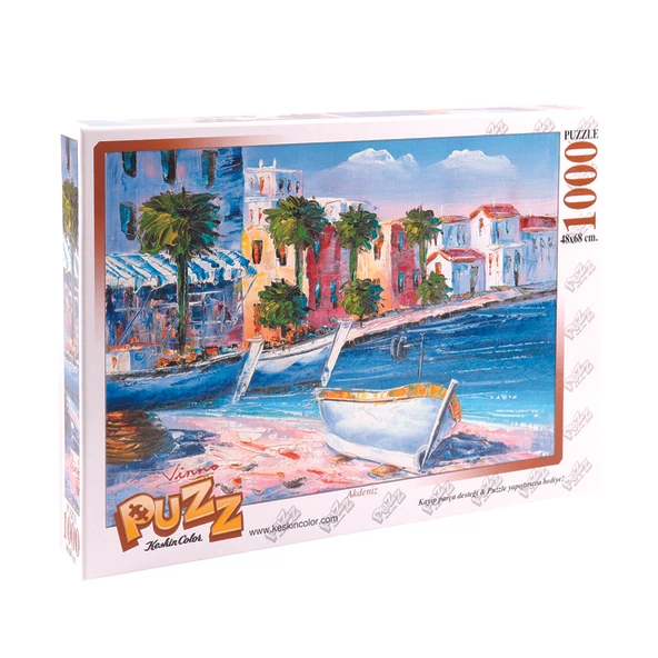 68X48Cm 1000 Parça Puzzle Yapboz Akdeniz (Toz Yapıştırıcı Hediyeli) ürün görseli 1
