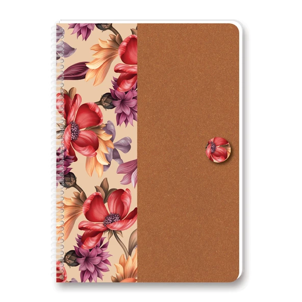 Uni Flowers A4 60 Yaprak Kareli Pp Kapak Spiralli Defter 60 Gram (4 Lü Paket) ürün görseli 1