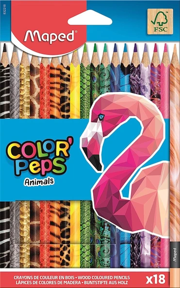 Color'Peps Hayvan Karakter Kuru Boya Kalemi 18 Renk 832218 ürün görseli 1